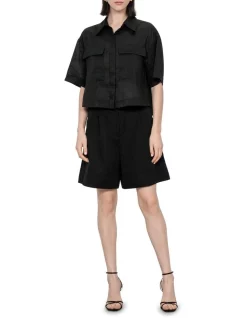 Outlet 🎁 Veronika Maine Viscose Sateen Short In Black 🎉