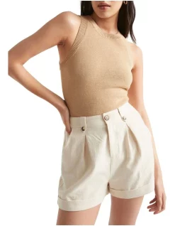 Cheapest 🔥 Seed Heritage Button Pleat Front Short In Magnolia 🎁