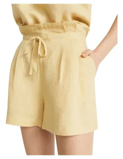 Best Pirce 🛒 Seed Heritage Linen Pleat Front Short In Shortbread ✔️