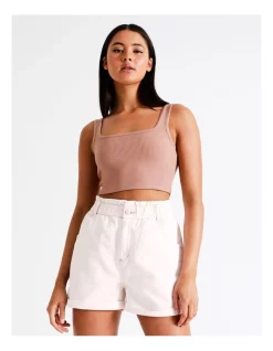 Cheapest 🛒 Miss Shop Recycled Blend Paperbag Denim Short In White 🔔