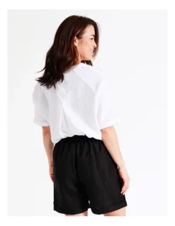 Hot Sale ✔️ Regatta European Linen Blend Elastic Back Short With Pockets In Charcoal Black Crossdye ✔️ -shorts-casual Sales Store unnamed file 1193