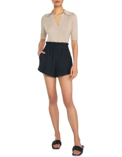 Best Pirce 👍 Skin And Threads Linen Paperbag Shorts Black 😉 -shorts-casual Sales Store unnamed file 1228