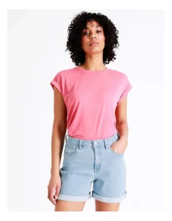 Cheap ⭐ Grab Denim Recycled Blend Cuffed Denim Short In Tidal Blue 🤩 -shorts-casual Sales Store unnamed file 126