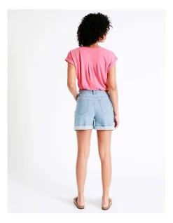 Cheap ⭐ Grab Denim Recycled Blend Cuffed Denim Short In Tidal Blue 🤩 -shorts-casual Sales Store unnamed file 130