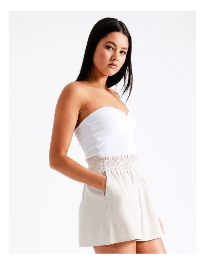 Cheap π Miss Shop Linen Paperbag Shorts In Natural π 4 Cheap π Miss Shop Linen Paperbag Shorts In Natural π - Image 2