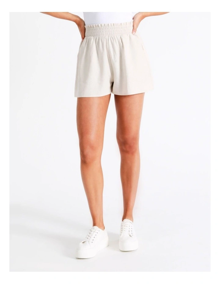 Cheap π Miss Shop Linen Paperbag Shorts In Natural π 5 Cheap π Miss Shop Linen Paperbag Shorts In Natural π - Image 3