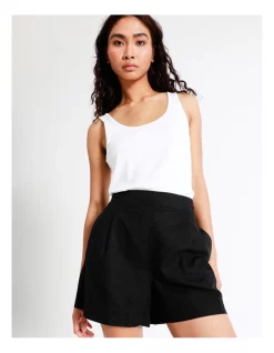 Top 10 🔥 Piper Organic Linen Rich Relaxed Short In Black 🎁