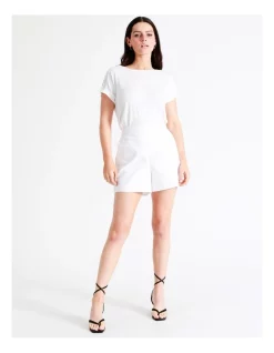 Cheapest ❤️ Basque Organic Cotton Blend Tailored Short In Ivory ⭐