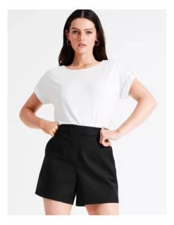 Brand new 🤩 Basque Organic Cotton Blend Tailored Short In Black ✨ -shorts-casual Sales Store unnamed file 1406