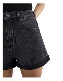 Best Pirce 🔥 French Connection High Rise Denim Short In Washed Black 😍 -shorts-casual Sales Store unnamed file 1437