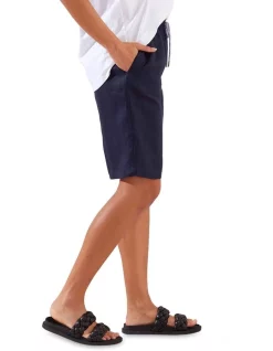 Hot Sale 🌟 Yarra Trail Easy Linen Short In Navy 🎁 -shorts-casual Sales Store unnamed file 1455