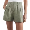 Deals 🥰 French Connection Linen Pleat Front Short In Sage 🧨 -shorts-casual Sales Store unnamed file 1460
