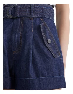 New ⌛ French Connection Utility Pleat Front Short In Rinse 😉 -shorts-casual Sales Store unnamed file 1560