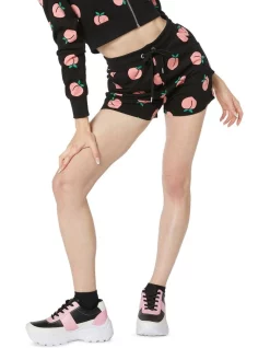 Buy 😉 Dangerfield You Peach Cotton Sweat Shorts Black 🎁 -shorts-casual Sales Store unnamed file 1663