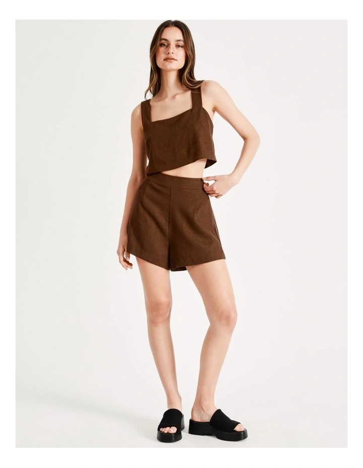 Budget βοΈ Miss Shop Linen Tailored Short In Dark Brown π 3 Budget βοΈ Miss Shop Linen Tailored Short In Dark Brown π