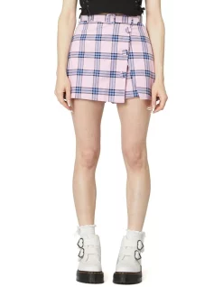 Brand new 🧨 Dangerfield Pastel Tartan Belted Skort Pink ⭐