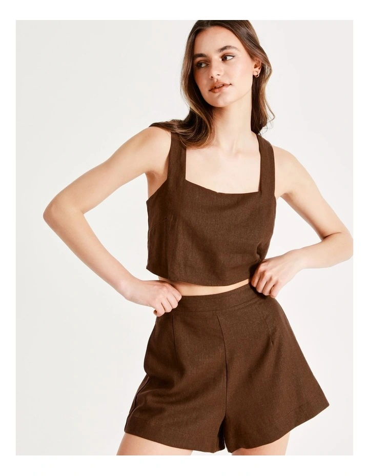 Budget βοΈ Miss Shop Linen Tailored Short In Dark Brown π 8 Budget βοΈ Miss Shop Linen Tailored Short In Dark Brown π - Image 6