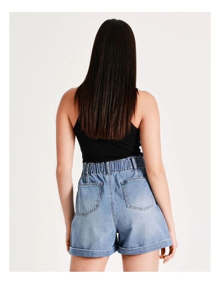 Discount π Miss Shop Recycled Blend Paperbag Denim Short In True Blue β 9 Discount π Miss Shop Recycled Blend Paperbag Denim Short In True Blue β - Image 7