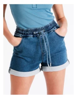 Coupon 💯 Grab Denim Recycled Blend Knitted Denim Short In Indigo 🔥 -shorts-casual Sales Store unnamed file 1931