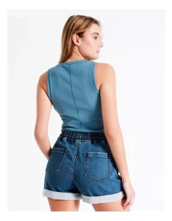 Coupon 💯 Grab Denim Recycled Blend Knitted Denim Short In Indigo 🔥 -shorts-casual Sales Store unnamed file 1934