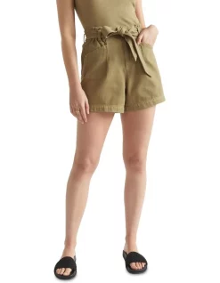 Outlet 🤩 Seed Heritage Denim Paperbag Tie Short In Deep Bronze 👍 -shorts-casual Sales Store unnamed file 2029