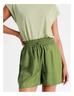 Cheap 👍 Grab Denim Eco Lyocell Short In Khaki ✨ -shorts-casual Sales Store unnamed file 207