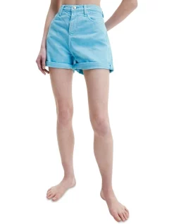 Best reviews of โ๏ธ Calvin Klein ๐ Jeans Mom Short In Neon Aqua Blue ๐