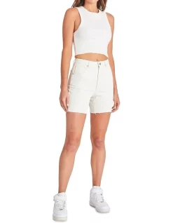 Flash Sale ❤️ Abrand 👖 Jeans A Claudia Cut Off Denim Shorts Stone White 😀