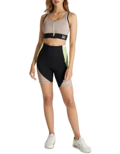 Cheapest 🥰 Rockwear Cruz High Rise Pocket Bike Shorts In Black/Green 💯