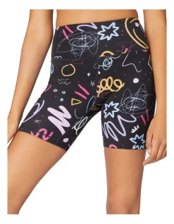 Best Pirce ⭐ L'URV Scribble Printed High-Waisted Bike Shorts Multi 👏 -shorts-casual Sales Store unnamed file 2522