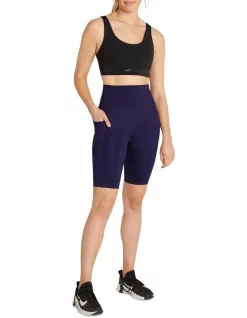 Outlet 😍 Rockwear Textured High Rise Pocket Bike Shorts In Navy 🔔