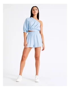 New π Miss Shop Linen Paperbag Shorts In Baby Blue β€οΈ