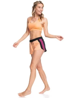 Buy 😉 Roxy Sunset Cassette Workout Shorts Cantaloupe 🛒 -shorts-casual Sales Store unnamed file 2984