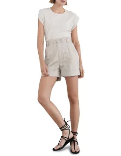 Buy 🎉 French Connection Utility High Waist Short In Stone ❤️ -shorts-casual Sales Store unnamed file 317