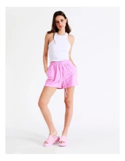 Coupon ⌛ Miss Shop Organic Cotton Blend Jacquard Terry Short In Light Pink 🔥 -shorts-casual Sales Store unnamed file 383