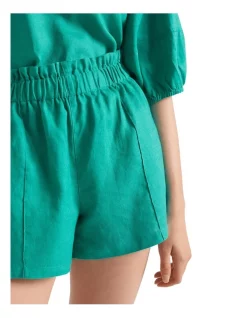 Outlet ⭐ Seed Heritage Core Linen Paperbag Short In Green 🤩 -shorts-casual Sales Store unnamed file 431