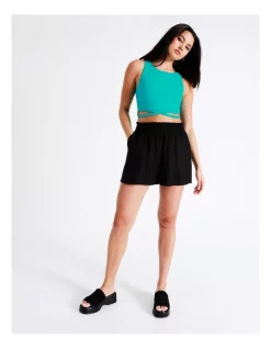 Best Pirce 🥰 Miss Shop Linen Paperbag Shorts In Black 🌟 -shorts-casual Sales Store unnamed file 60