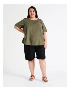 Wholesale 😉 Regatta European Linen Blend Elastic Back Short With Pockets In Char Black Crossdye 😀