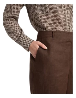 Discount 💯 David Lawrence Tailored Linen Short In Mocha 🧨 -shorts-casual Sales Store unnamed file 801