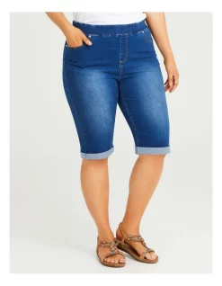 Top 10 🔔 Taking Shape Cotton Wandeer Denim Short In Mid Indigo 👏 -shorts-casual Sales Store unnamed file 89