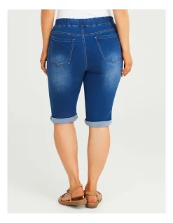 Top 10 🔔 Taking Shape Cotton Wandeer Denim Short In Mid Indigo 👏 -shorts-casual Sales Store unnamed file 90