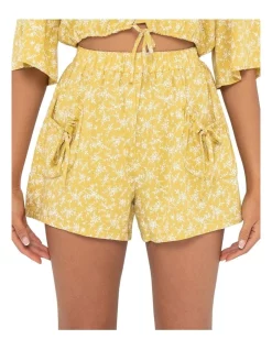 Coupon 👏 Rusty Elise Elastic Short Yellow 👍 -shorts-casual Sales Store unnamed file 970